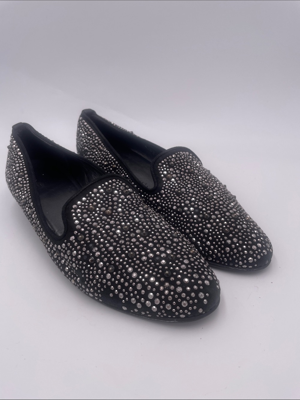 Stuart Weitzman Women’s Black Studded Loafers